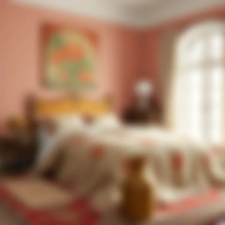 Collection of color palettes inspired by Art Nouveau bedspread designs