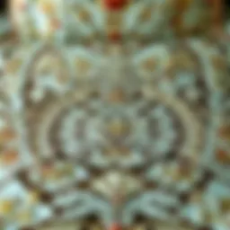 Intricate Art Nouveau bedspread design featuring floral motifs