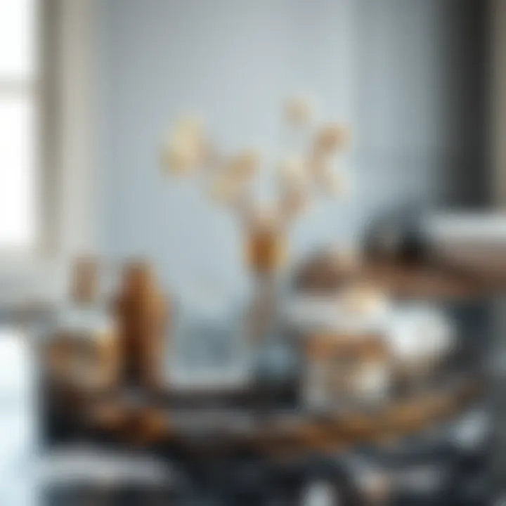 Stylish Arrangement of a Bathroom Tray Elegant bathroom tray displaying decorative items