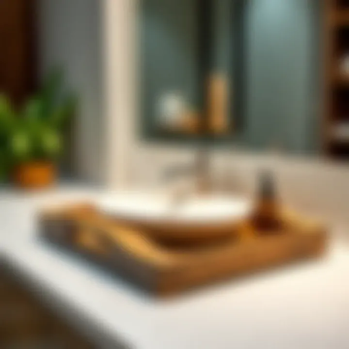 Sustainable Design in Bathroom Trays Modern bathroom tray made of natural materials