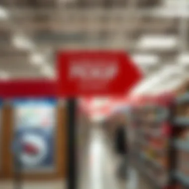 Signage guiding customers to pickup location