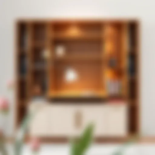 A minimalist bookshelf fold-out desk showcasing its elegant design.