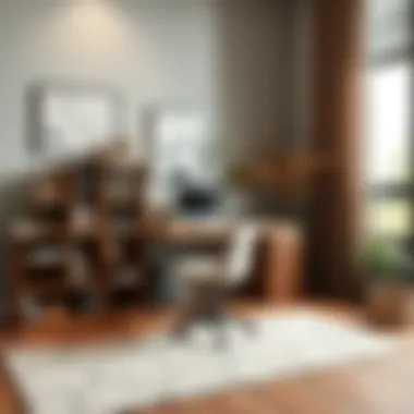 An innovative workspace featuring a bookshelf fold-out desk in a modern setting.