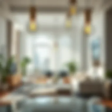 Bright and Airy Space Featuring Glass Light Fixtures Bright and airy space featuring glass light fixtures