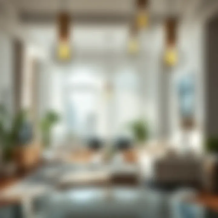 Bright and Airy Space Featuring Glass Light Fixtures Bright and airy space featuring glass light fixtures