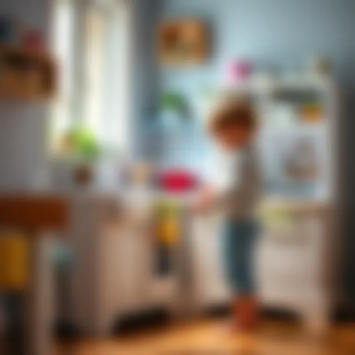 Engagement and Learning in Kitchen Interaction Child interacting with a detailed kitchen playset