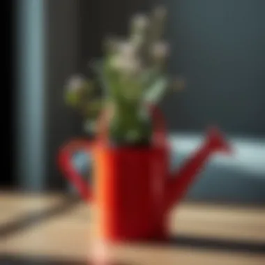 Creative use of mini watering can as a decorative planter