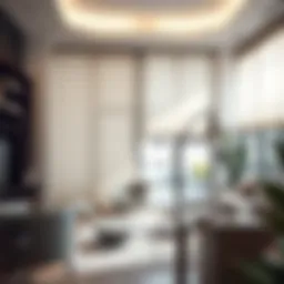 Elegant fabric blinds enhancing a modern living room