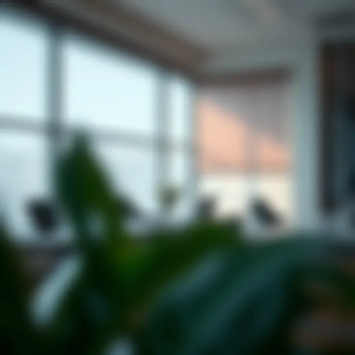 Stylish Roller Blinds in a Contemporary Office Stylish roller blinds in a contemporary office setting