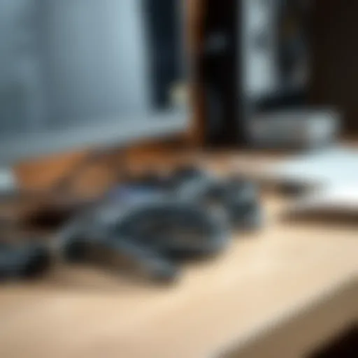 Neatly organized cables under a desk
