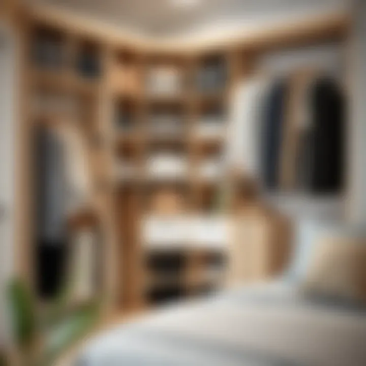 Versatility in Storage Solutions Versatile corner closet rack showcasing various storage options