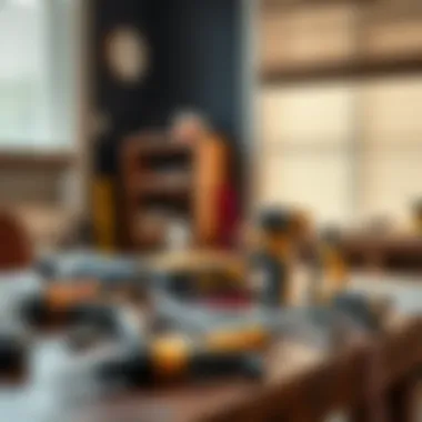 Essential Tools for DIY Motorized Blinds An organized workspace featuring tools required for the project