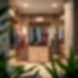 A well-organized wardrobe showcasing a variety of clothing styles