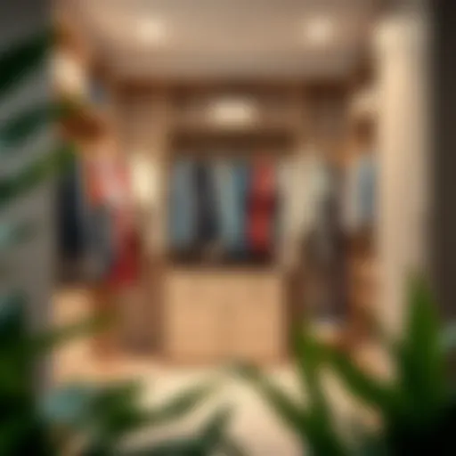 A well-organized wardrobe showcasing a variety of clothing styles