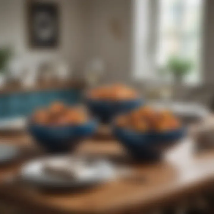 Aesthetic appeal of Crate and Barrel bowls displayed on a dining table