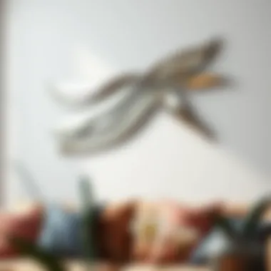 Modern metal wall plaque with abstract design