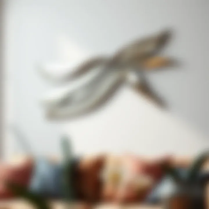 Modern metal wall plaque with abstract design