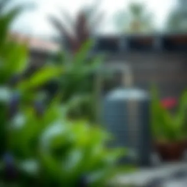 Innovative rainwater harvesting system in a modern garden