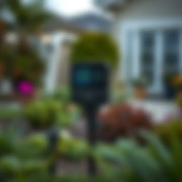 Smart irrigation controller in a landscaped yard