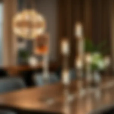 Contemporary Dining: Tall Candle Stands Aesthetics Contemporary tall candle stands enhancing a dining table