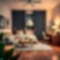 Stylish and functional dorm room furniture arrangement