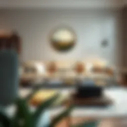 Elegant sofa and coffee table arrangement