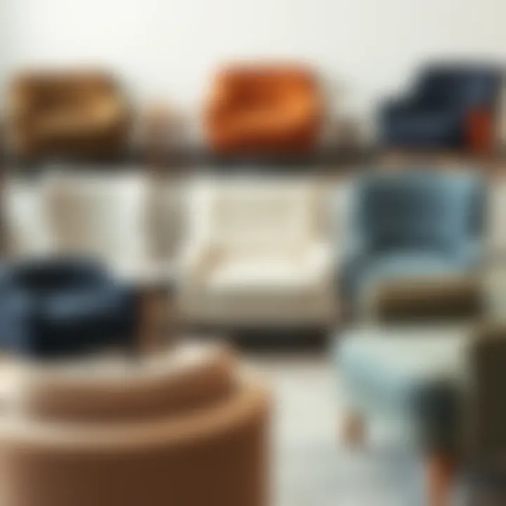 A collection of accent chairs showcasing diverse styles and materials