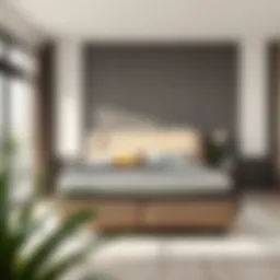 Adjustable bed frame in a modern bedroom setup