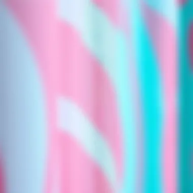 Textured Fabric of Pink and Aqua Curtains A close-up view of pink and aqua fabric, emphasizing texture and design.
