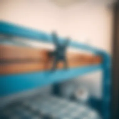 Close-up of the installation of a TV mount on a bunk bed