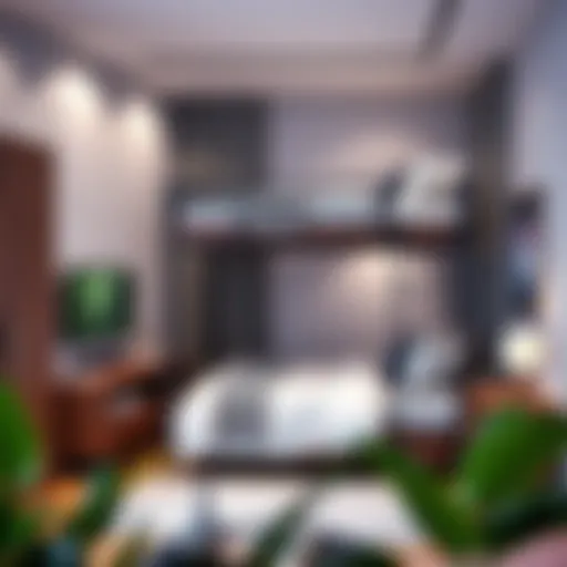 Stylish bunk bed with integrated TV mount in a modern bedroom