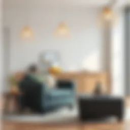 Elegant contemporary club chair in a stylish living room