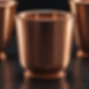 Close-up of polished copper cup highlighting its shine