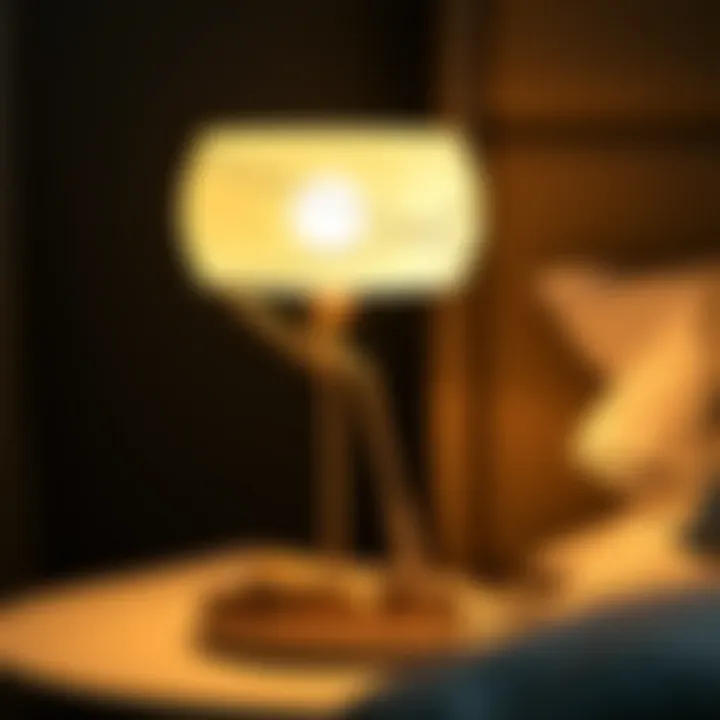 Artistic bedside lamp with an unusual design