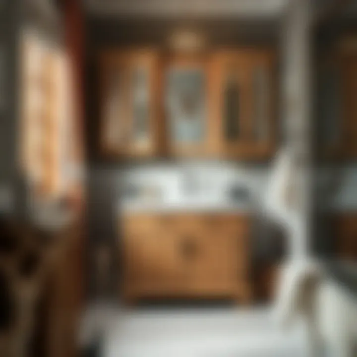 Rustic Deer Elegance in Bathroom Design Elegant deer-themed bathroom decor featuring a rustic wooden vanity