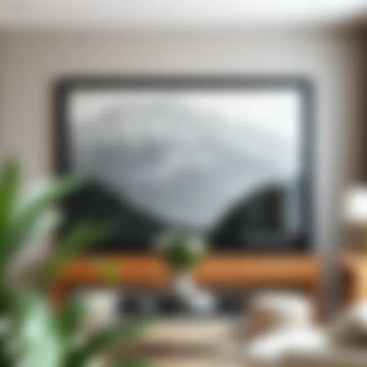 Artistic Display of Photography Using a 24 x 72 Frame Artistic display of photography in a modern setting
