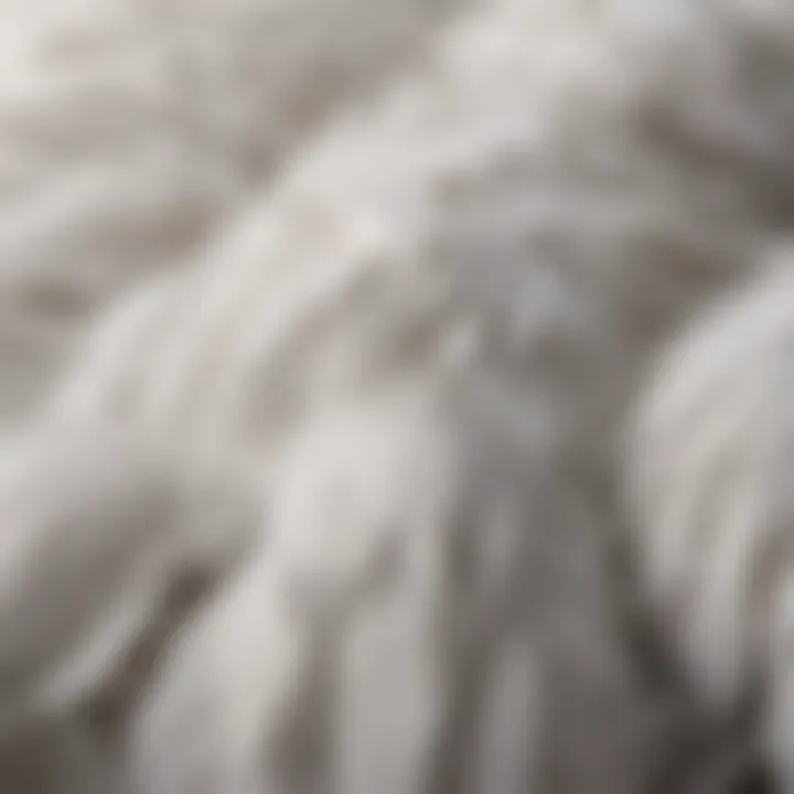 Close-up view showcasing the softness of down feathers