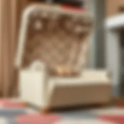 Elegant dress box showcasing intricate fabric design