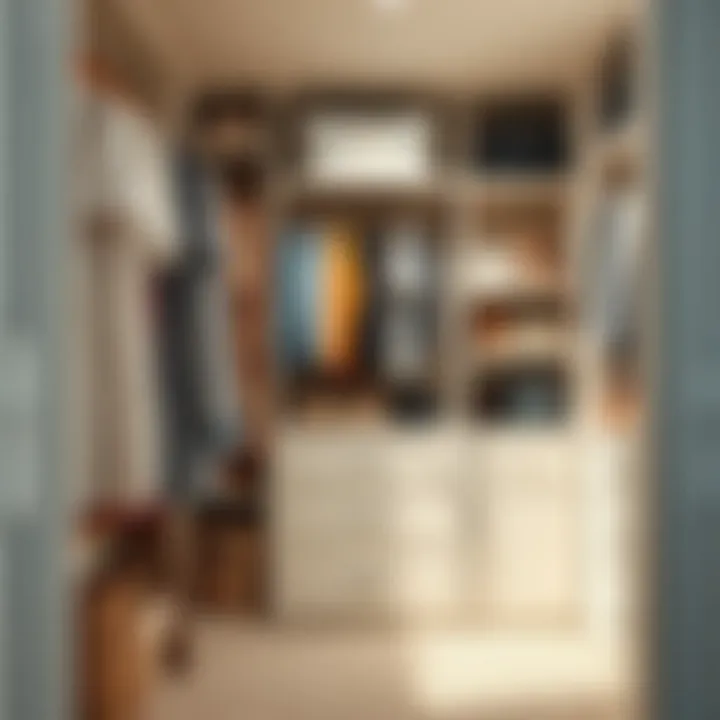 Organized Closet with Dress Boxes Organized closet with dress boxes enhancing space
