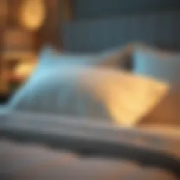 Luxurious duck feather pillow on a plush bed