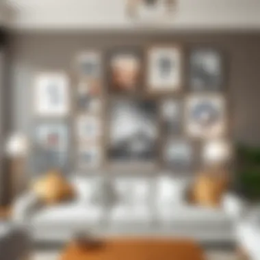 Gallery Wall Featuring 4x8 Frames Creative arrangement of 4x8 frames on a gallery wall