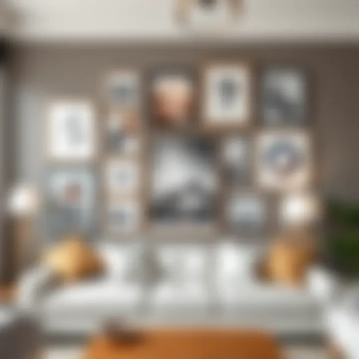 Gallery Wall Featuring 4x8 Frames Creative arrangement of 4x8 frames on a gallery wall