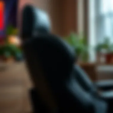 Side view of a comfortable gaming chair with lumbar support