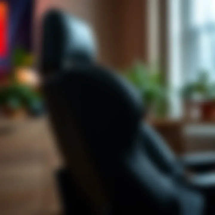 Side view of a comfortable gaming chair with lumbar support