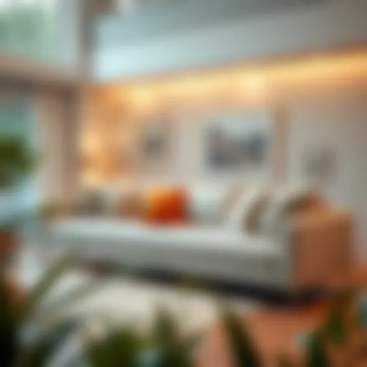 Cozy Extra Long Sofa with Cushions Cozy atmosphere created by an extra long sofa adorned with cushions