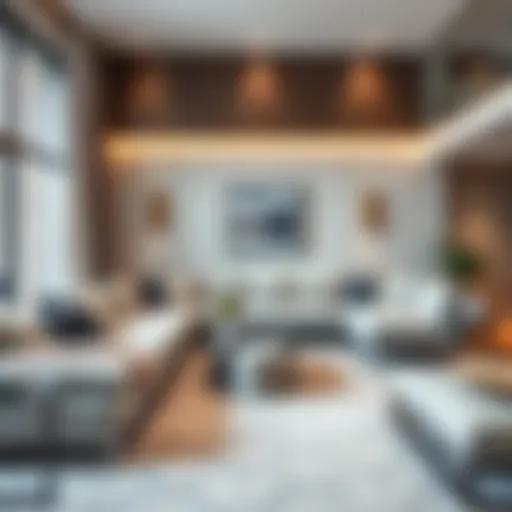 Luxurious Extra Long Sofa Luxurious extra long sofa in a modern living room setting