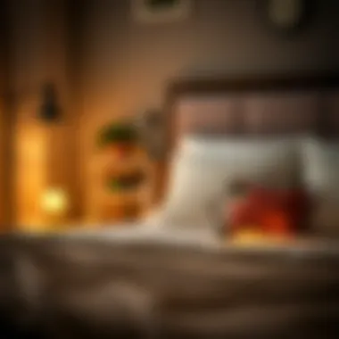 Cozy Bedroom Setup Featuring Tiny Bedside Lamps Cozy bedroom setup with carefully placed tiny bedside lamps