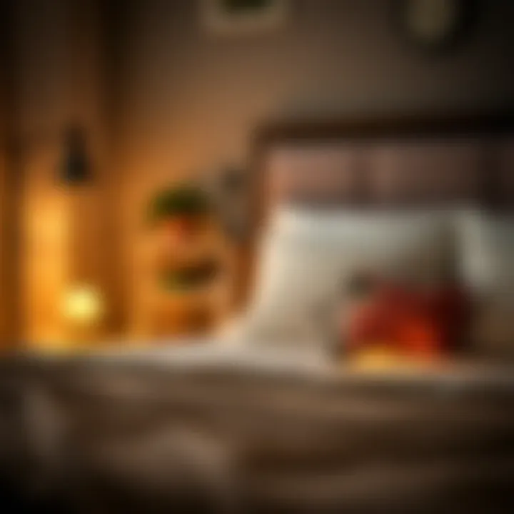 Cozy Bedroom Setup Featuring Tiny Bedside Lamps Cozy bedroom setup with carefully placed tiny bedside lamps