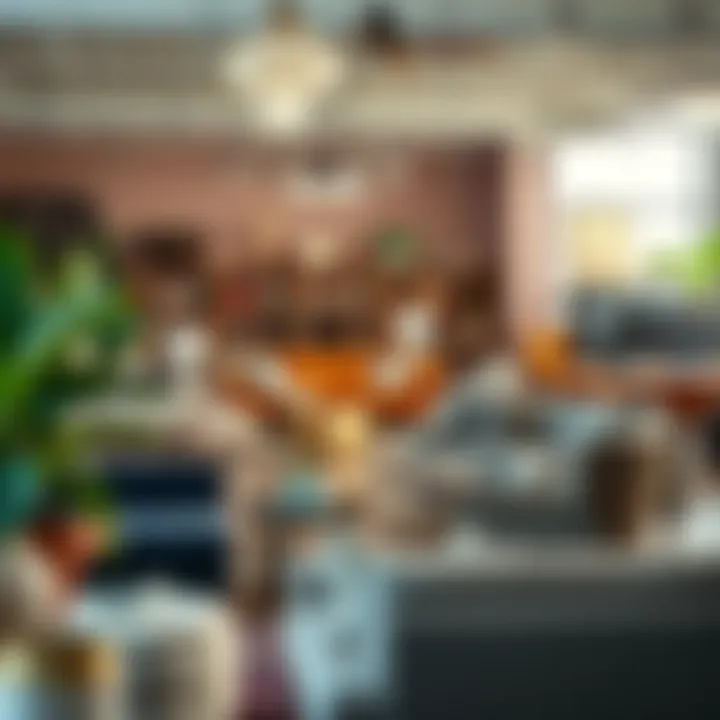 Brightly lit furniture showroom featuring a variety of styles