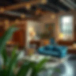 Stylish mid-century modern furniture display